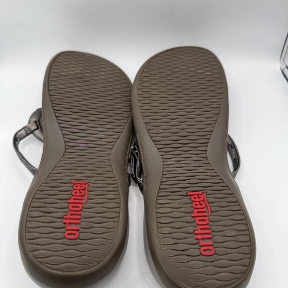 Vionic Orthaheel Yolanda Sandals Women’s 11 Gray Metallic Thong Flip Flop - Picture 6 of 10